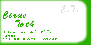cirus toth business card